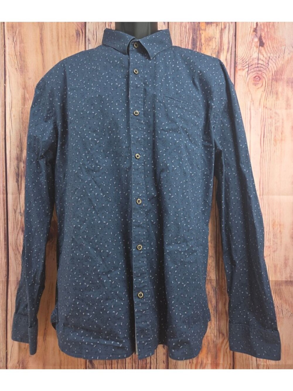 7 Diamonds Mens Blue Long-Sleeve Navy Floral Shirt XXL